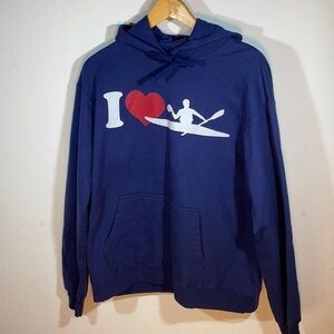 I Love Canoe Kayaking boating sweatshirt pullover Hoodie XL